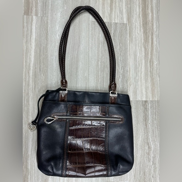 Brighton Mock Croc Braided Strap Shoulder Bag - Picture 1 of 11